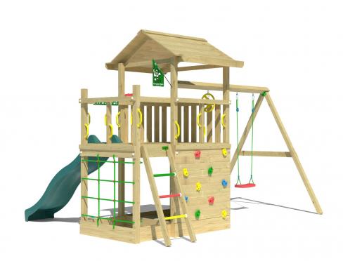 Jungle Cavern | Tower playhouse with double swing